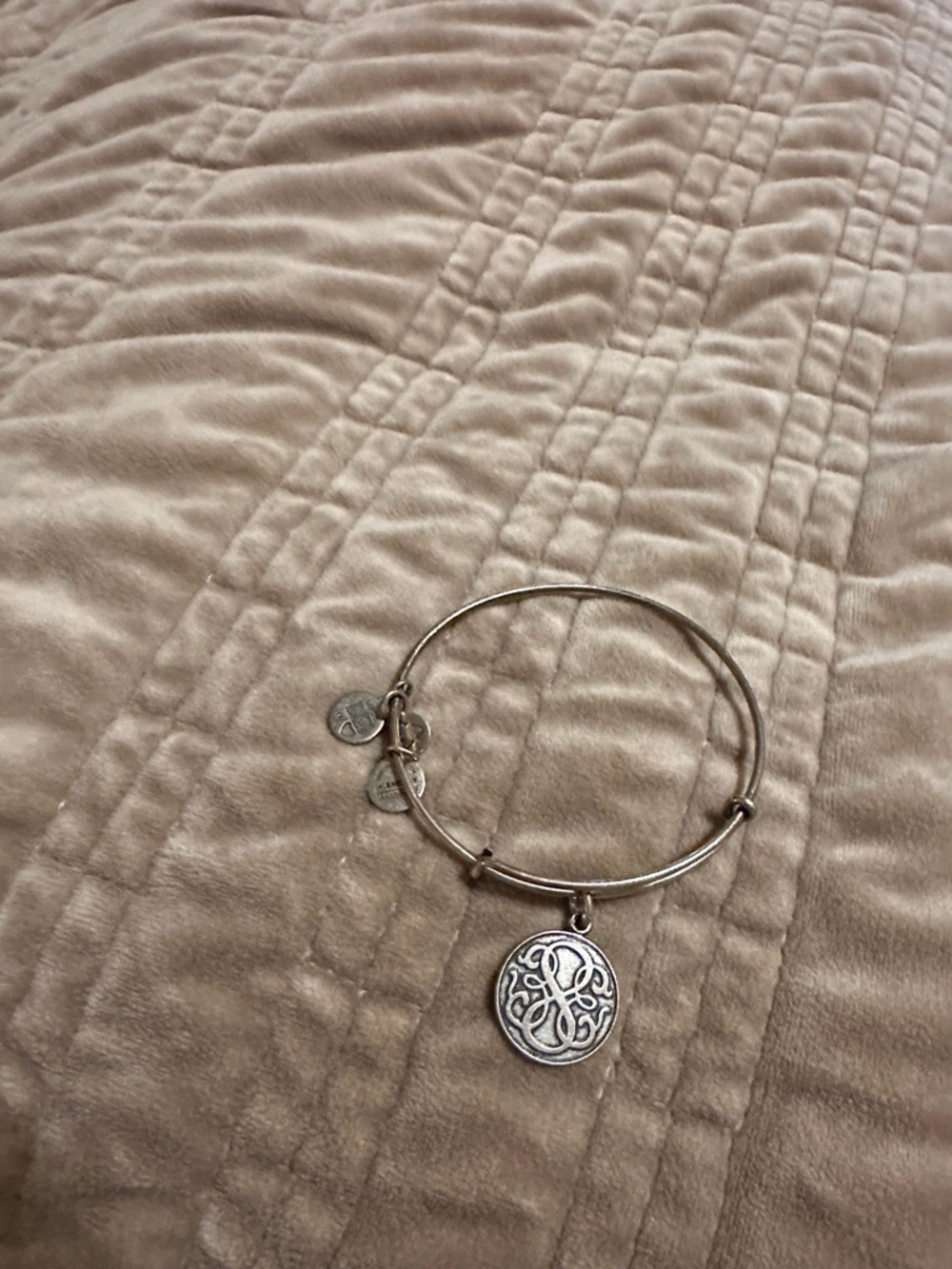 Alex and Ani Silver-Tone Filigree Charm Bangle Bracelet